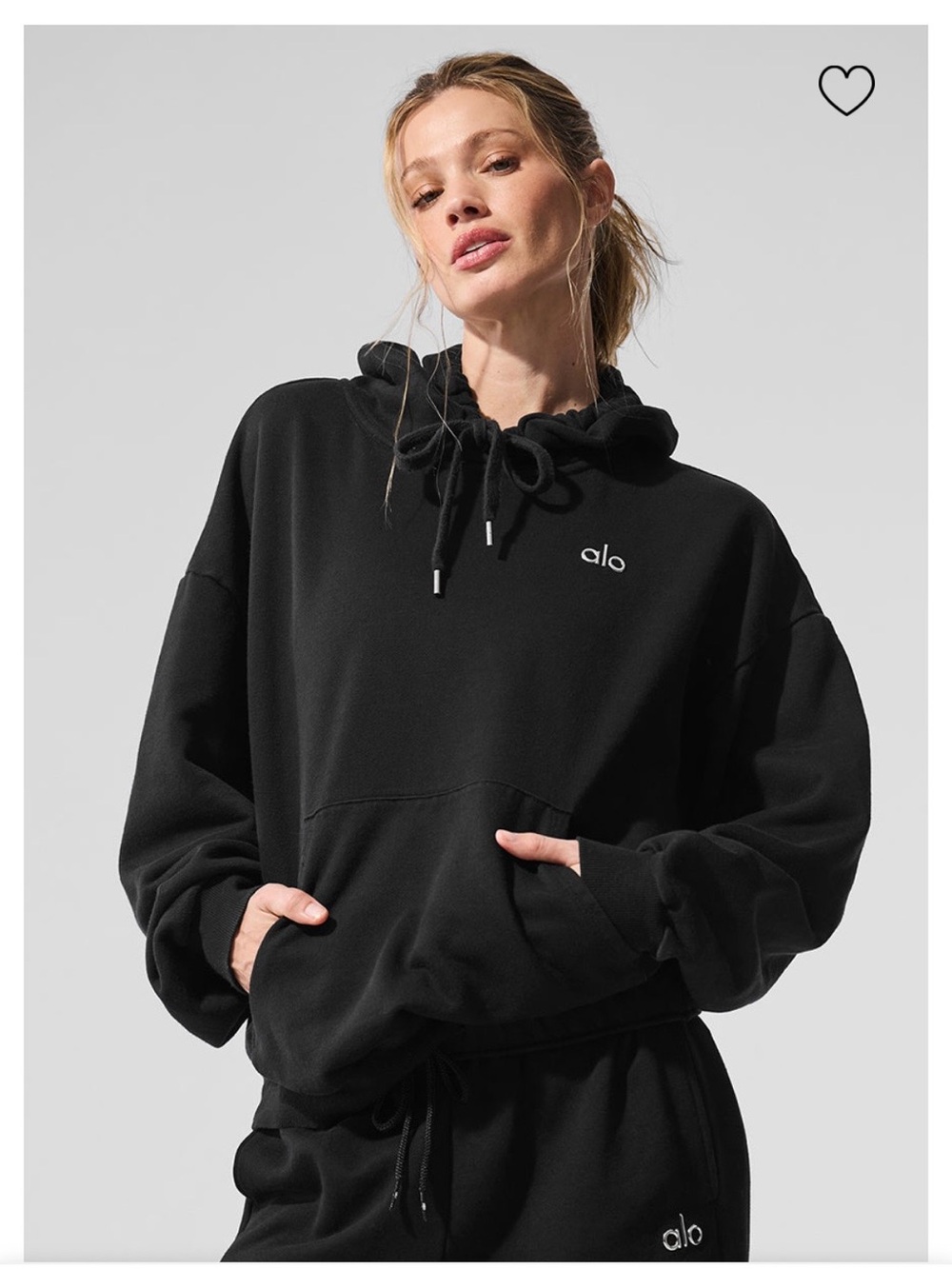ALO Yoga Accolade Hoodie Oversized Size S Black